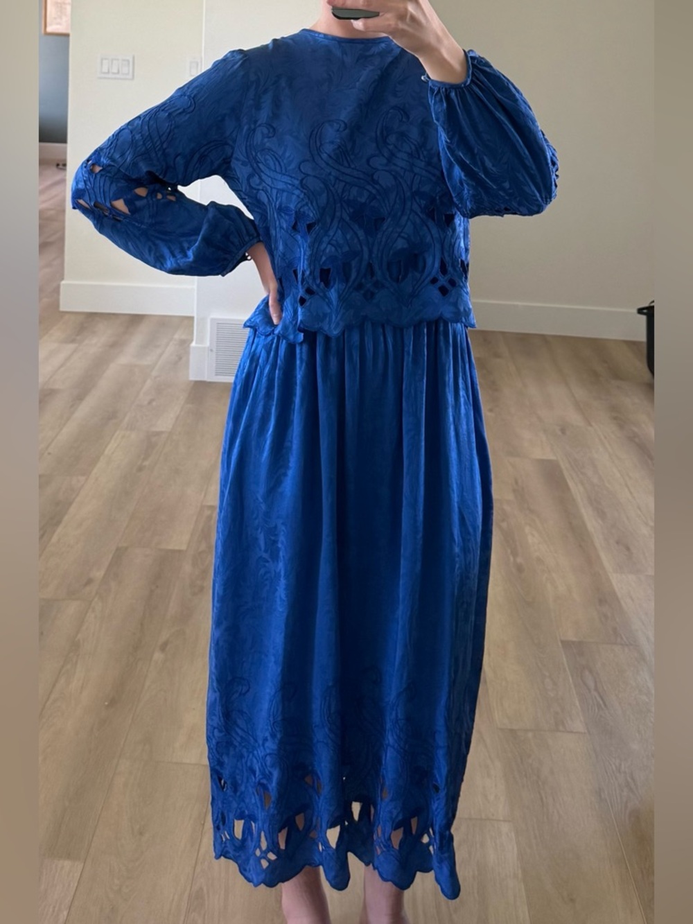 Vintage Umi Collection Anne Crimmins 100% Silk Two Piece Dress